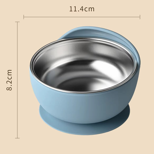 Stainless Steel Baby Bowl with Silicone Sleeve | Boélème Lebanon | Toddler Feeding Set (5 Colors)