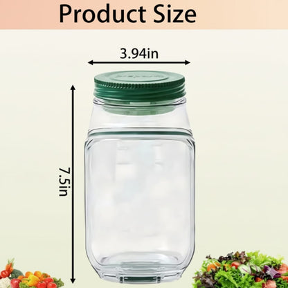 Leak-Proof Salad Jar with Built-In Dressing Bowl